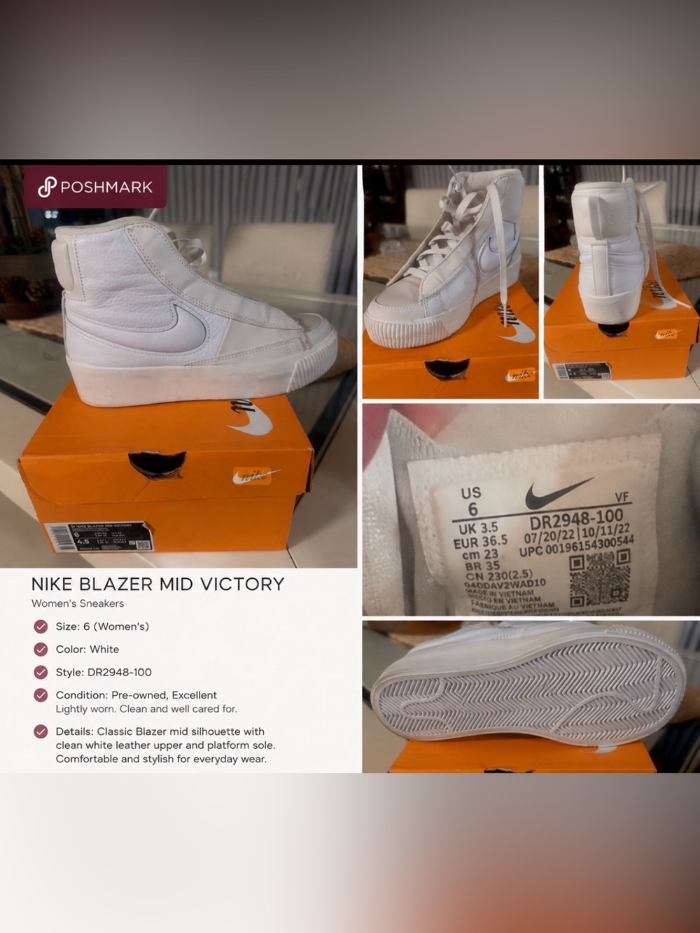 Nike Blazer Mid Victory White High-Top Sneakers
